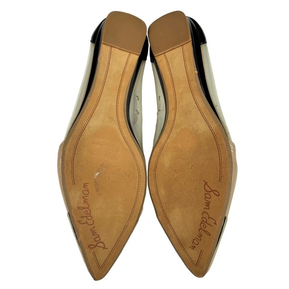 Sam Edelman Isabella Flats Womens Clear‎ Beige & Black Pointed Toe Size 6 - Picture 8 of 9